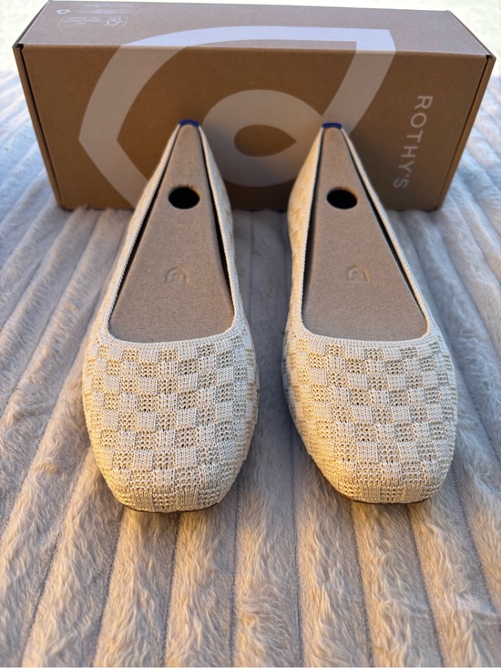 Rothy's Shoes - Rothy's Cream Knit Ballet Flat - Textured Weave Slip-On Conch The Max Square